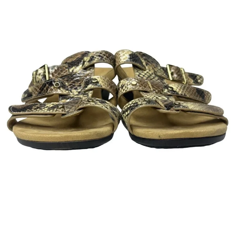 VIONIC NEW Radia Snakeskin Wedge Sandals Slides Size 8